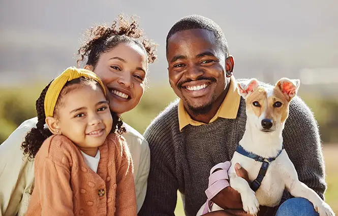 happy family with their new dog.webp