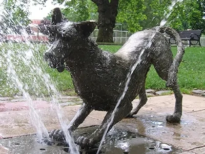 Northeast Portland Grant Park Dog Statue
